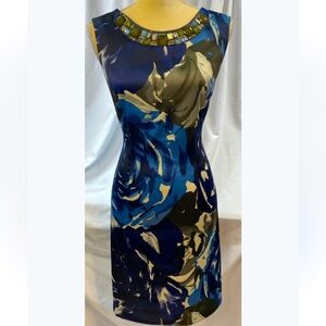 Connected Apparel Embellished Neckline Dress 10🌺